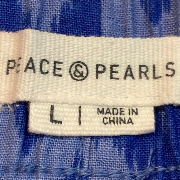 Peace & Pearls Linen/Cotton Pull-on Shorts L EUC - Picture 4 of 7